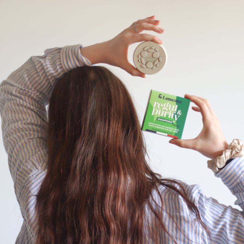 Solid shampoo for oily hair - Spirulina and green clay - Regul & Purify