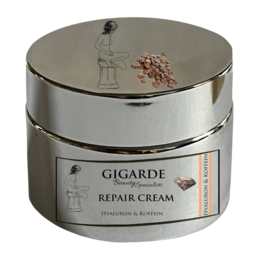 Repair cream with CBD, aloe vera, hyaluronic acid, and caffeine. 50 ml jar. Vegan and cruelty-free.