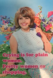  Vintage crying woman card with colorful flowers, pink text, emotional greeting card set of 10 pieces.