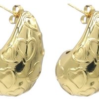 F-B23.1 E126-138G S. Steel Earrings Drop Hearts 3cm