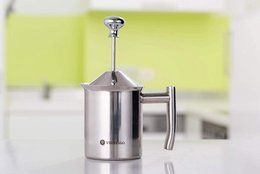 Handmatige roestvrijstalen handmelkopschuimer met zeef - 400 ml