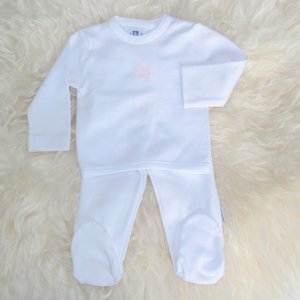 Babyset Cambrass weiß, Kinderwagen rosa Größe 56