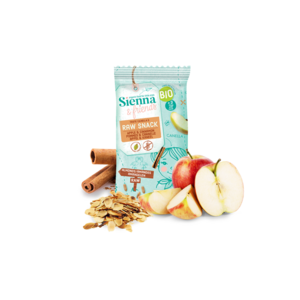 RAW SNACK FOR CHILDREN - 100% ORGANIC - APPLE & CINNAMON - NO REFINED SUGAR - NO GLUTEN - FROM 3 YEARS OLD - 20G