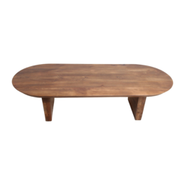 Bullnose mangotræ sofabord brun - 140x60x35 cm