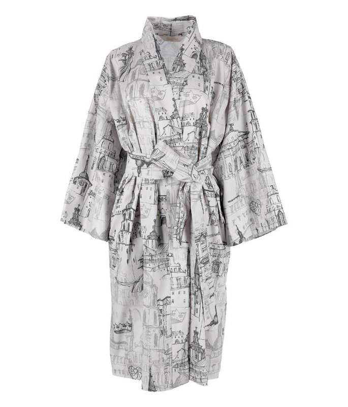 Satin badekåbe kimono med taske Secret Love Story of Royal Vilnius