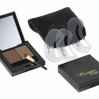 Eyebrow powder DUO set, complete with stencils and brush - Dark Brown