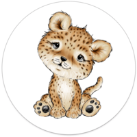 Wall circle kids leopard