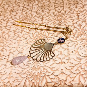 Dennenhaarbloem parels retro boheme chic cherry paarse gouden cadeau idee moederdag - mam cadeau