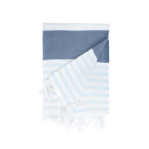 Hamam Marine Towel, 100% cotton, 100 x 180 cm. Navy/Light Blue