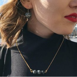 Sneeuwvlok Obsidiaan Geelgoud Vermeil Ketting, Sneeuwvlok Obsidiaan Bar Ketting, Edelsteen Bar Ketting, Hanger Ketting | door nlanlaVictory