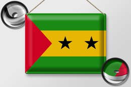 Blechschild Flagge São Tomé and Príncipe 40x30cm São Tomé