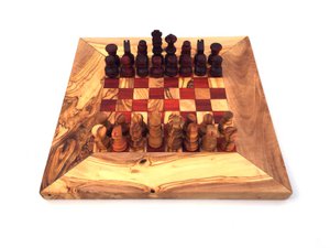 Chess game chessboard Gr. S handmade from olive wood Copy