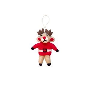 Hirsch im Weihnachtsanzug