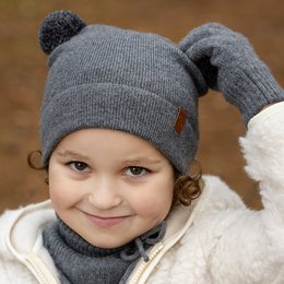 Dzianinowa czapka dziecięca z merynosów i kaszmiru