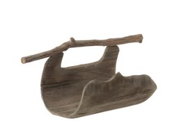 J -Line Decoration Half Stam Handle - Wood - Naturel