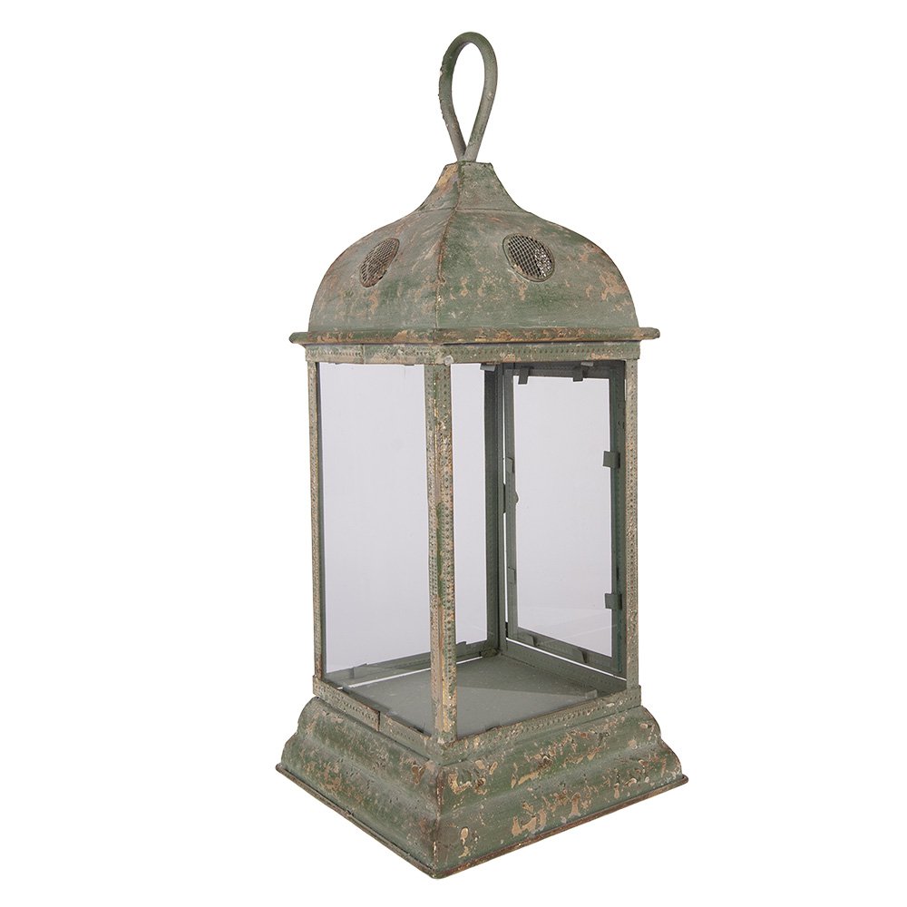 Lantaarn 20x20x49 cm Groen Metaal