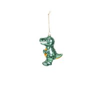 Kersthanger - Dino - Glas - Groen - 4,5x9,5x12,5cm
