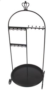 Jewelry rack with hooks and crown black