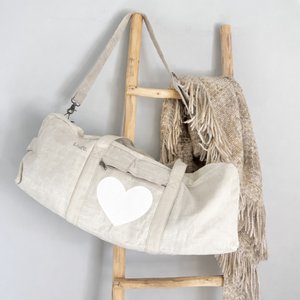 Yoga/SportsBag heart white (vintage light canvas) NEW