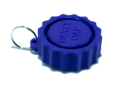 Blue universal festival cap with adjustable strap for travel and outdoor activities.