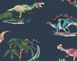 Papel Pintado Infantil Dinosaurios - Medianoche