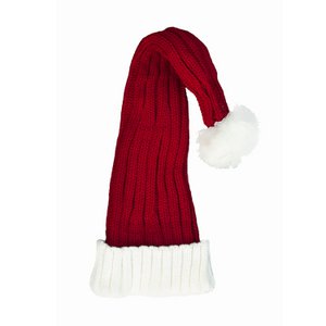 Coarse Knitted Santa Hat - Classic Red and White