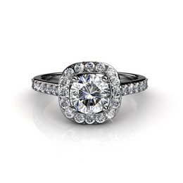 Bague Cushy - Argenté et Cristal