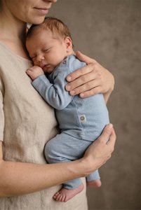 Wollen baby- kindertrui - Merinowol - Blue Fog