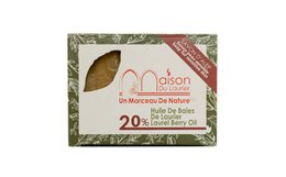 Aleppo soap bar made with 20% laurel bay oil, natural and handmade, available in single, pack of 12, or pack of 6 variants.