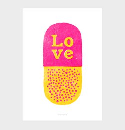 Love pill vægkunst print