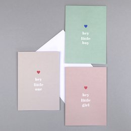 Geburtskarte Herz Tessa Beige