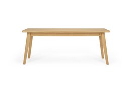 A down-to-earth bench made of honey-look oak wood, available in sizes ranging from 80 cm to 200 cm.