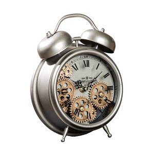 Vloer/tafelklok ronde wekker H.25,5 cm