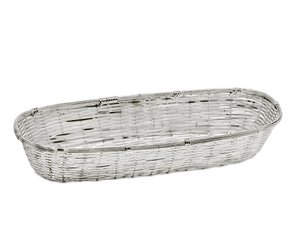EDZARD basket broodmand baguette, lang, smal, verzilverd, aanslagbestendig, 13 x 34 cm