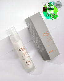 Stem cell anti-aging cream in a white bottle and box. The cream is designed to reduce signs of aging and improve skin's appearance.