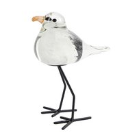 Sculptuur Seagull wit-zwart glas 11x85x15cm