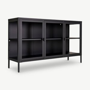 Darwin dressoir - deuren van zwart staal en glas