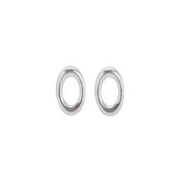 Oval-shaped silver-plated stud earrings