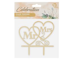 Figura tarta Mr & Mrs corazones