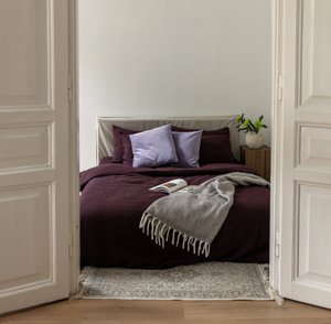 Deep Purple Leinen Bettdecke Set