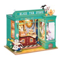 Robotime, DIY Huisje, Alice's Tea Store with LED lighting, DG156, 20x14x22cm