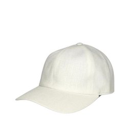  White linen baseball cap, minimalist curved brim design, breathable summer fabric, unisex casual headwear