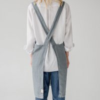 Blue Fog Linen Japanese Crossback Apron