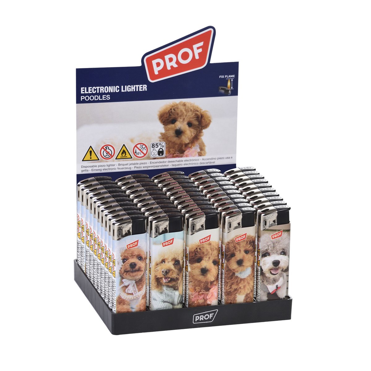 Briquet Électronique PROF Fix Flame Motif Caniches