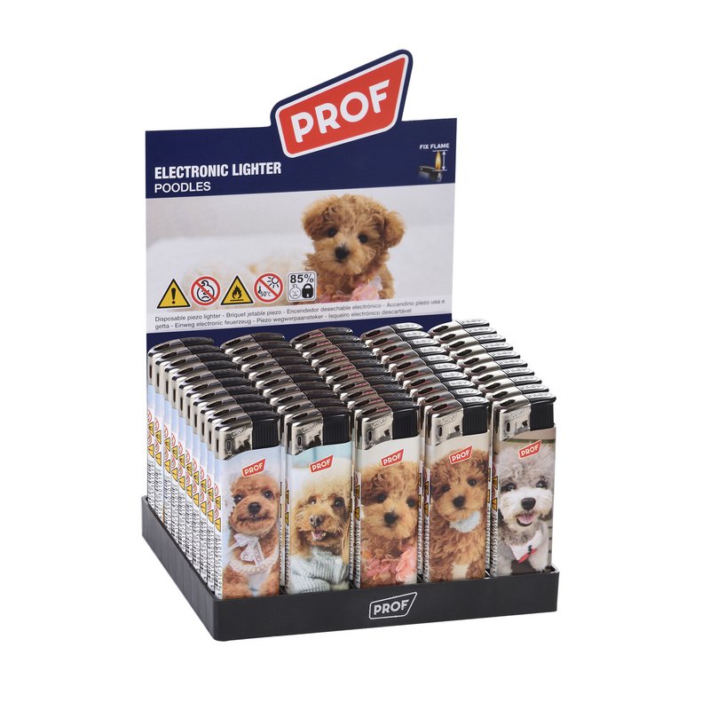 Briquet Électronique PROF Fix Flame Motif Caniches