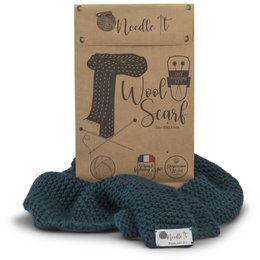 NEEDLE IT® Kit Tricot pour débutant Adulte Complet avec Aiguilles à Tricot – Écharpe en Laine à Tricoter soi-même - Idée Cadeau (Vert Foncé)