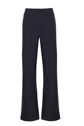 Straight-leg grey wool trousers with small ankle slit, made in Italy, available in sizes 40, 42, and 44.