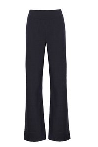 Straight-leg wool trousers in grey with a small ankle slit Made in Italy