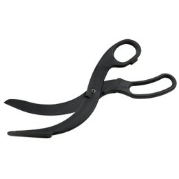  Black pizza scissors with sharp blades for cutting pizza or herbs.