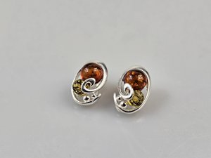 Ohrclips Sterlingsilber 925, baltischer Bernstein